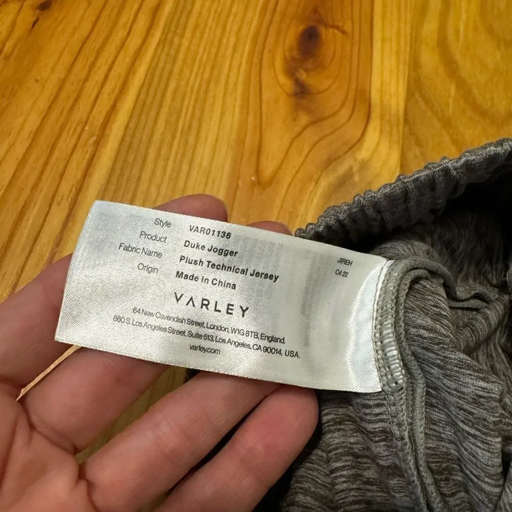 Varley Duke Jogger Plum Kitten Marl Brown Plush Technical Jersey Women’s SIZE XS